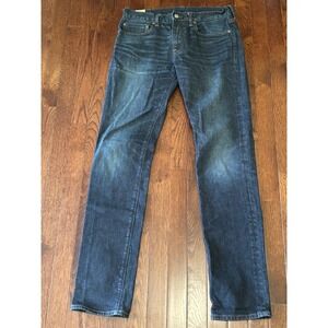 J.Crew 484 Slim Fit Jeans Mens 32x34 Dark Wash Kurabo Premium Japanese Denim